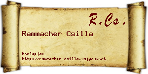 Rammacher Csilla névjegykártya